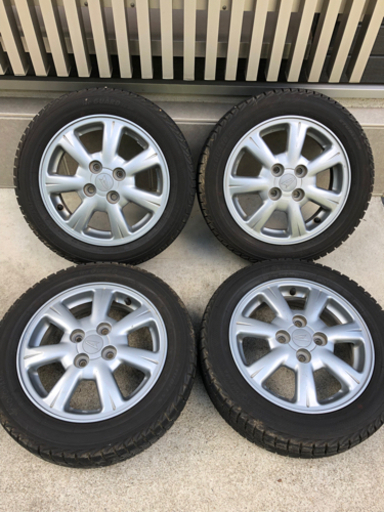 155/65R14バリ山スタッドレスタイヤ付きホイール4本　ランクB