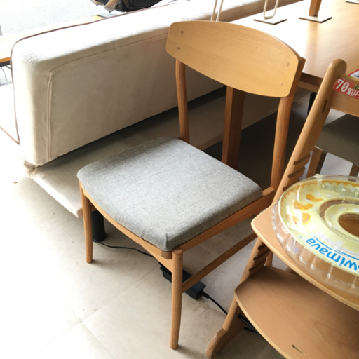 ダイニングチェア 一脚 椅子 イス 布 木製 ナチュラル