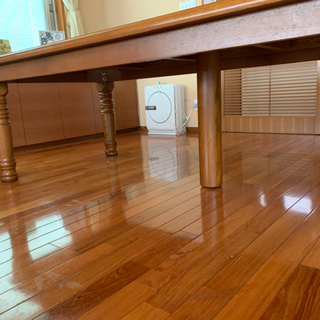 【自宅引取】大きいウッドダイニングテーブル　10人掛け　239センチ×99センチの画像