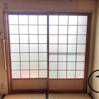 【古家】ガラス引戸、扉、ふすま、アンティーク、建具