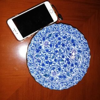 赤嶺 唐草模深皿二枚 直径18.5cm