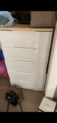 ウッドトップチェスト 5段　タンス　収納