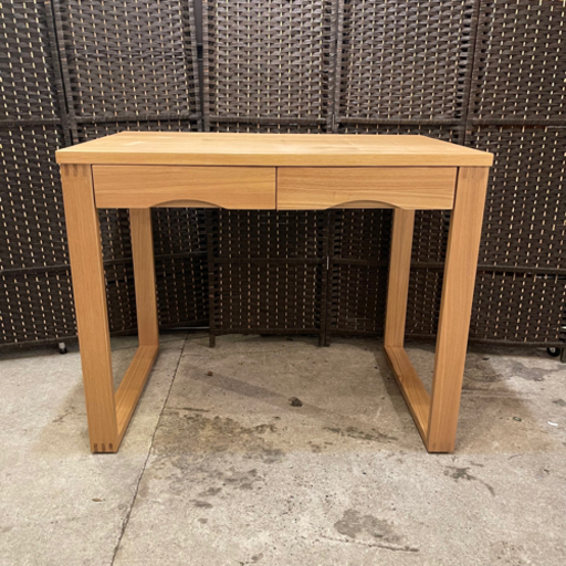 【売約済】　タモ突板デスク 幅90×奥行59cmタイプ デスク 机 タモ材 リビング 　テーブル　作業台　机　カントリー　木製　検　無垢材　ナチュラル　北欧　テレワーク　リモート　サン　ハーベスト