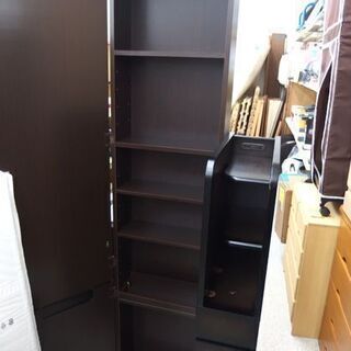 姿見ドレッサー 幅60cm 1面鏡 椅子付き ダークブラウン 鏡台 ニトリ ☆ PayPay(ペイペイ)決済可能 ☆ 札幌市 北区 屯田の画像