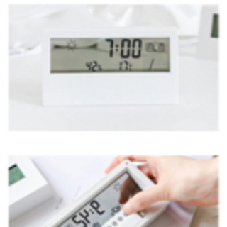 デジタル時計 温湿度計 ブラックの画像