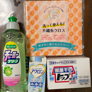 食器洗い洗剤、トップ 、アクロン、不織布クロス　4点セット