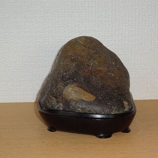 【鑑賞用自然石(風速)】自然石(只見川) 台座付きの画像