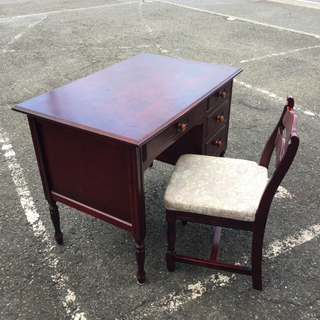 9月21日まで！△▽カリモク！赤茶ウッドデスク▽△1980年代