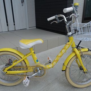 ☆☆子供用自転車 16インチ SUNDAY SMILE サンデースマイル アルミフレーム 軽量 イエロー☆☆の画像