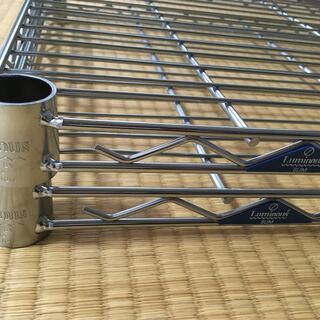 ルミナスラック　棚板2枚　幅61×奥行46　25mm柱用　スリーブ付きの画像