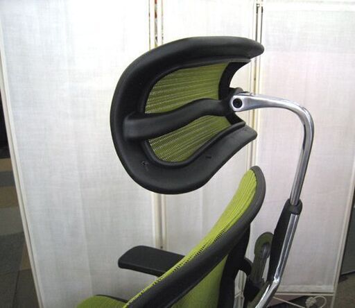 ☆ Ergohuman PRO ottoman プロ オットマン内蔵 黄緑色 グリーン 高級オフィスチェア メッシュ OAチェア ハイバック エルゴヒューマン 札幌 東区 北20条店