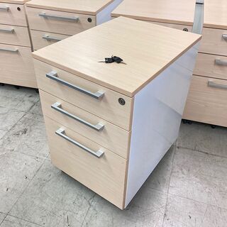 中古  インサイドテーブル　インワゴン　引き出し3段　鍵付　二重...