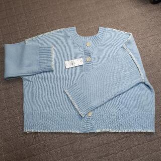 新品　2wayハンドステッチ風ニットカーディガン