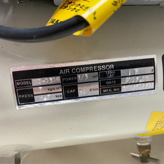 中古　POWER SONIC ミニ オイルレス エアーコンプレッサーの画像
