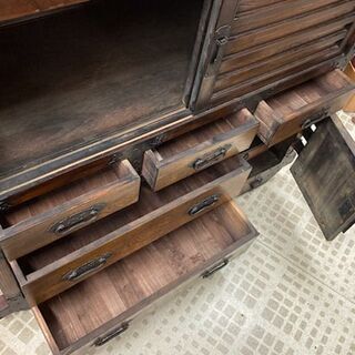 【最終処分価格】和家具 車箪笥 古民具 昭和レトロ 木製の画像