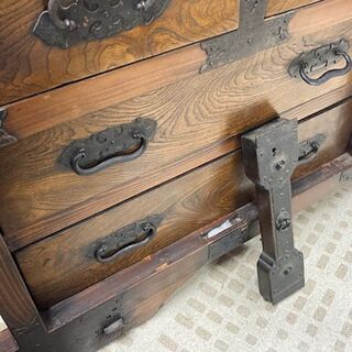 【最終処分価格】和家具 車箪笥 古民具 昭和レトロ 木製の画像