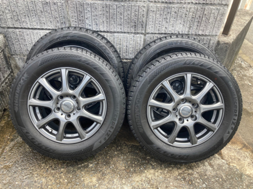 ☆スタッドレスタイヤ ホイール付 HANKOOK×2本 BS×2本（溝残少）195/65R15 4本セット セレナ ノア等 中古品☆