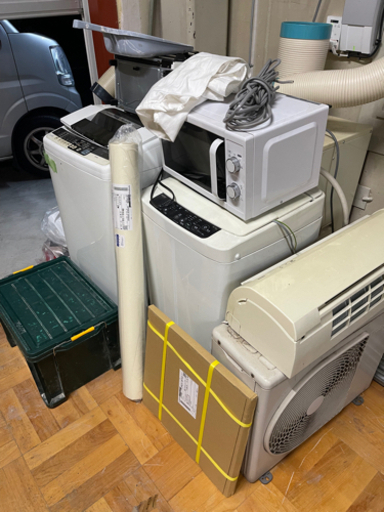 洗濯機3台、エアコン1台、電子レンジ一緒に１００００円自取