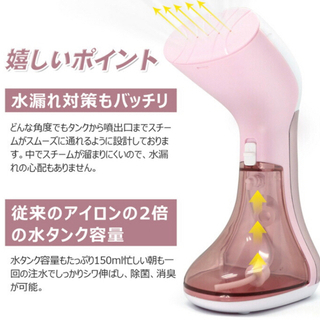 【新品未使用】スチームアイロン 衣類スチーマー 大容量150ml 25秒立ち上がり ハンディスチーマー ハンディーアイロン 10分間連続使用  超高速ヒートアップ 水漏れ防止 空焚き防止  軽量 小型 携帯 旅行 出張 家庭用 改良版の画像