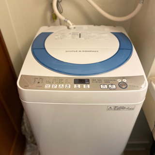 【引越しのため激安】シャープ 7.0kg 全自動洗濯機 ブルー系SHARP 穴なし槽 ES-GE70R-Aの画像