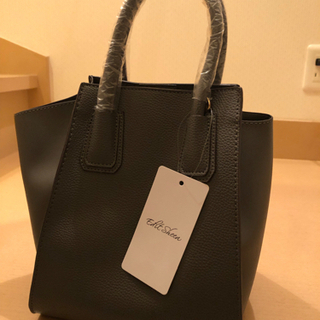 【新品】スクエアハンドバッグ・ショルダーバッグ　グレー