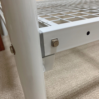 組み立て式パイプ二段ベッド　ホワイト [中古]の画像