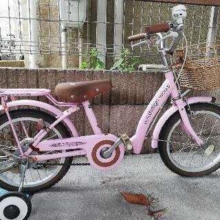 【譲渡先決定】子供用自転車　16インチ　補助輪付の画像
