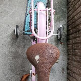 【譲渡先決定】子供用自転車　16インチ　補助輪付の画像