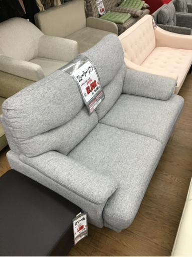 KI-42【ご来店頂ける方限定】2シーターソファ　グレー　1450布