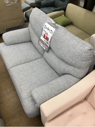 KI-42【ご来店頂ける方限定】2シーターソファ　グレー　1450布
