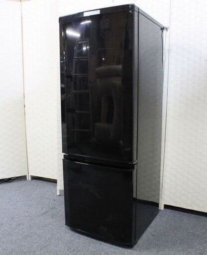 三菱 2ドア冷凍冷蔵庫 168L ガラス棚 MR-P17D-B サファイアブラック 2019年製 MITSUBISHI 冷蔵庫 中古家電 店頭引取歓迎 R4035)