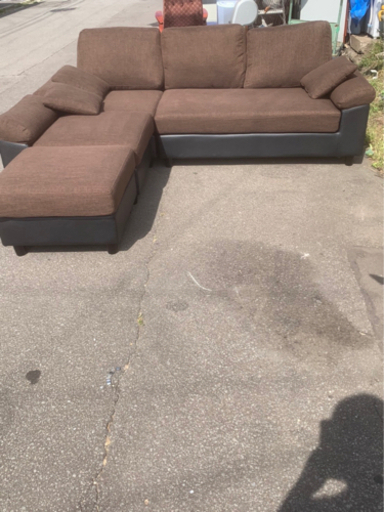 美原店 L字ソファ　分割ソファ　オットマン付き　　3人掛け