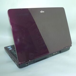 あずき色 ノートパソコン Windows10 中古良品 15.6型ワイド 富士通 AH550/5A Core i5 4GB 500GB DVDRW 無線 Wi-Fi Office 即使用可能の画像