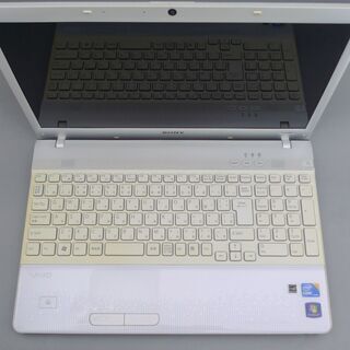 コスパ最強 ノートパソコン ホワイト Windows10 中古美品 15型 SONY VAIO VPCEB48FJ Core i3 4GB 500GB DVDRW 無線 Bluetooth Officeの画像