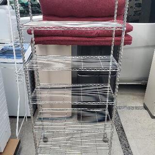 シルバーラック スチールラック 5段 キャスター付　幅75×奥行35×高さ159cmの画像