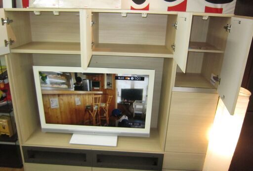 R209高級 PAMOUNA パモウナ テレビボード 2点セット 壁面収納 幅182cm 美品