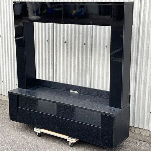 幅 約155cm 高さ 約150cmハイタイプテレビ台 テレビボード ブラック