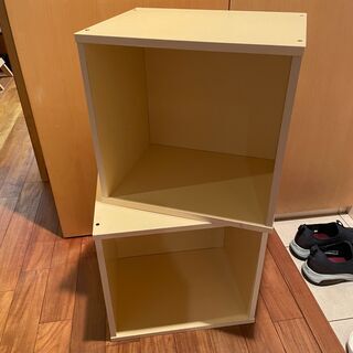 【あげます】カラーボックス (クリーム)　2個セット