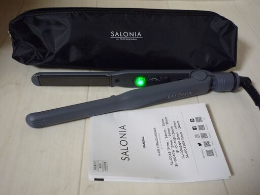 ☆サロニア SALONIA SL-004SGR 15mm ヘアアイロン ストレートアイロン◆サラサラのストレートに