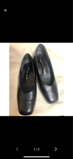 本革　パンプス　美品　銀座かねまつ MAMICA 22.5EEE ヒール3cm