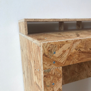 ハンドメイド　机　パソコン机　パソコン用　OSB合板　自作机　DIYの画像