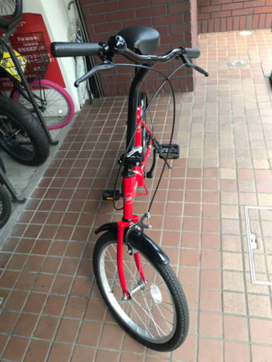 ★美品★20インチ　折り畳み自転車　レッド
