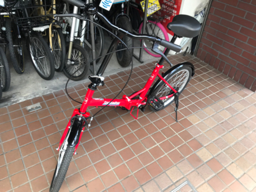 ★美品★20インチ　折り畳み自転車　レッド