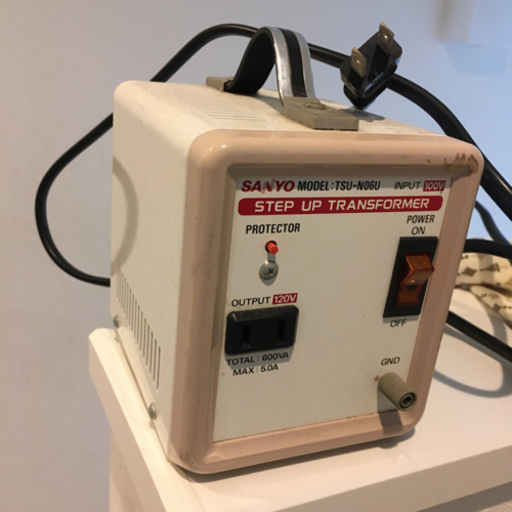 SANYO製100V→120Vステップアップ変圧器