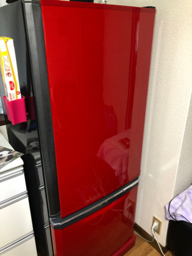 予約済　三菱　300L 冷蔵庫　赤　★9/25か9/26引き取り限定