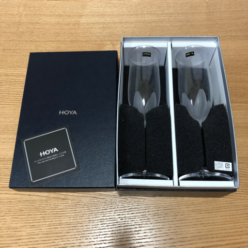 値下げ　HOYA クリスタル　シャンパングラス