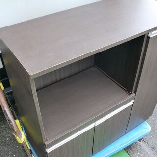 引取り歓迎◆キッチン収納　レンジ台　90幅X40奥X80高　　ブラウン　使用感少なめ　有料配達可 の画像
