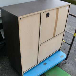 引取り歓迎◆キッチン収納　レンジ台　90幅X40奥X80高　　ブラウン　使用感少なめ　有料配達可 の画像