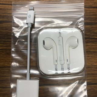 iPhone正規品イヤホン、変換ケーブル付き