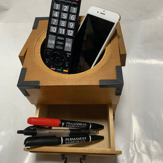 和風、レトロ、アンテーク、木製手提小物入れ